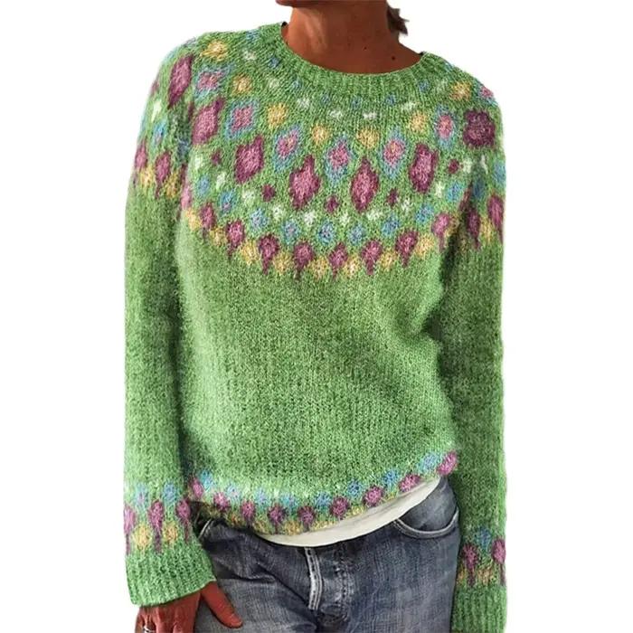 Nouveau pull bywindto en polyester ample et décontracté avec motifs floraux pour femmes, automne-hiver 2025, occasions spéciales et quotidiennes