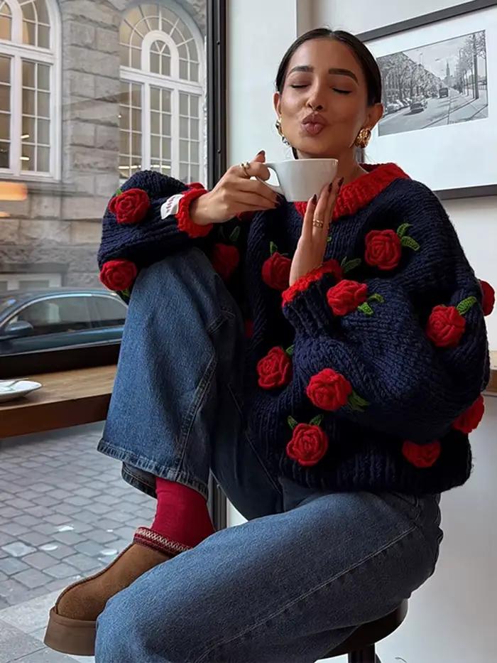 Pull Vintage décontracté pour femmes