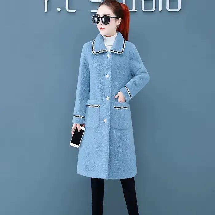 Cardigan à col rabattu pour femme, polyester épais, tranchée décontractée, hiver, avec boutons et poches, pour femmes de tous âges, occasions spéciales et tous les jours