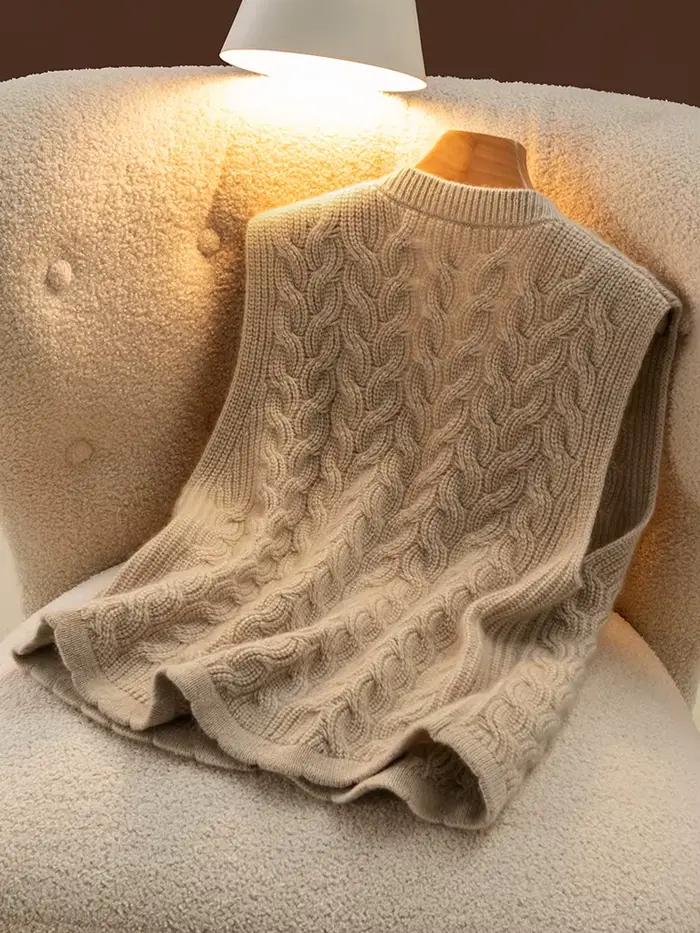 Gilet pull 100% cachemire pour femme