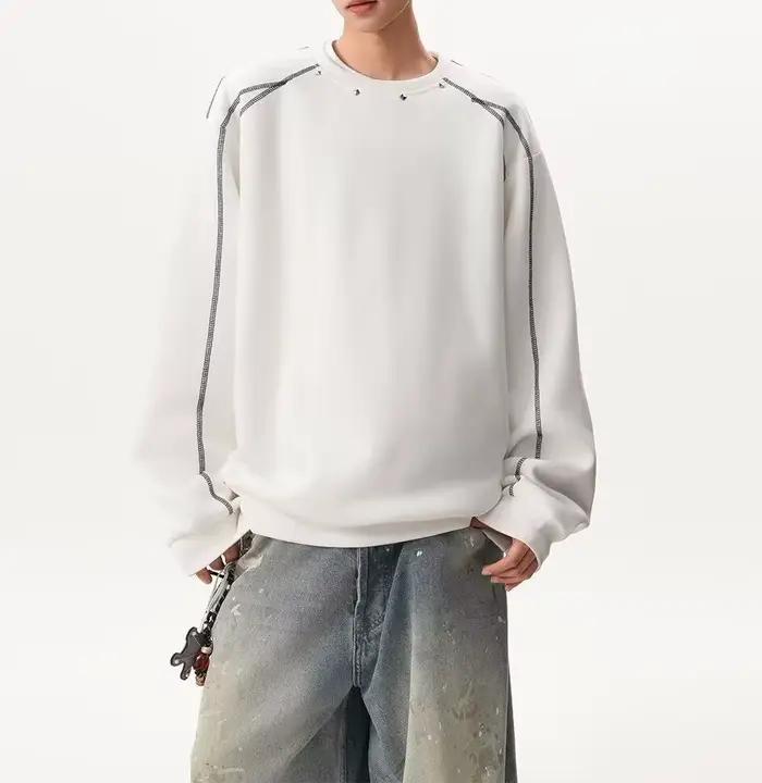 Pull décoratif à rivets pour hommes et femmes