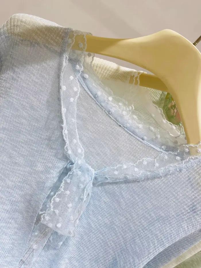 Cardigan en dentelle à nouer pour femme