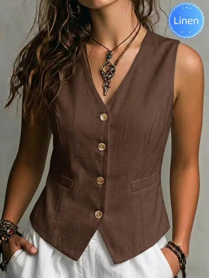 Gilet sans manches cintré pour femme