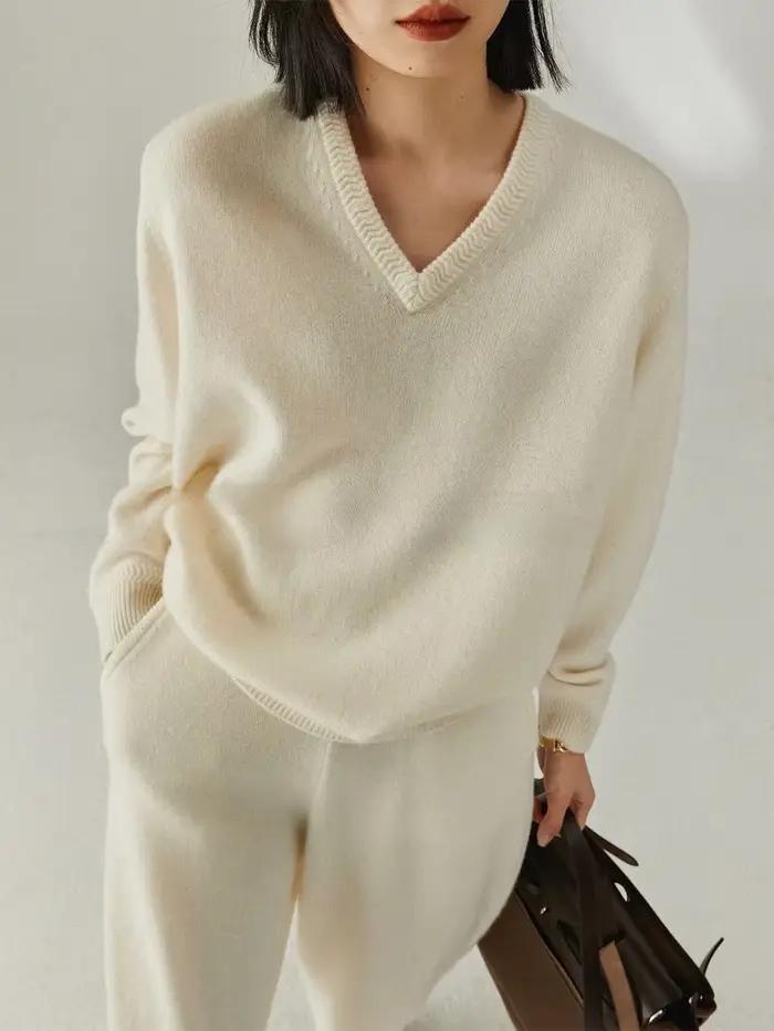 Pull simple en pur cachemire pour femme
