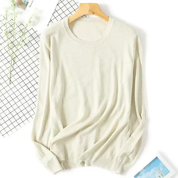 Dames pull femmes brillant Lurex tricot