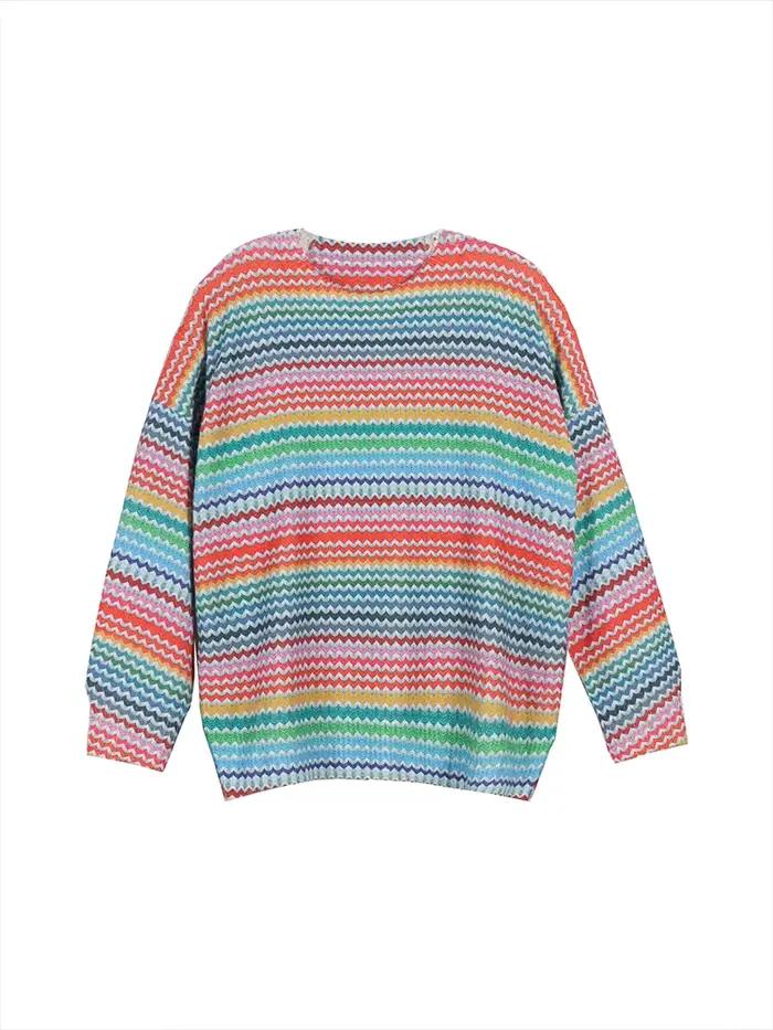 Pull tricoté à col rond pour femme