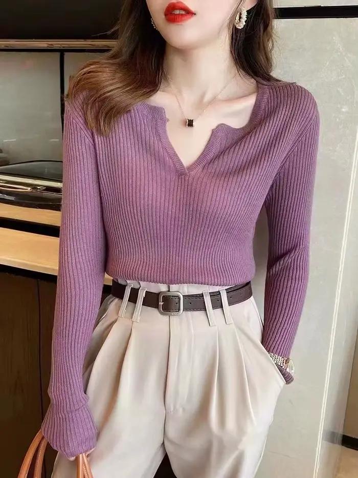 Pull à col en v pour femmes