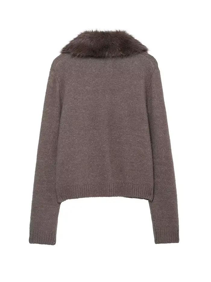 Veste fausse fourrure ample col rabattu boutonnage simple HH pour femmes hiver décontracté à offrir occassions spéciales