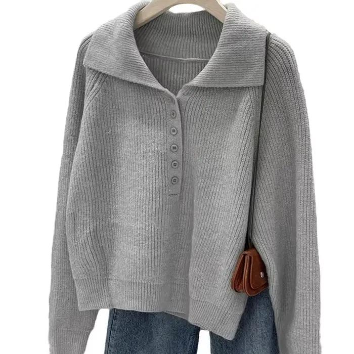 Pull surdimensionné à col rond pour femme