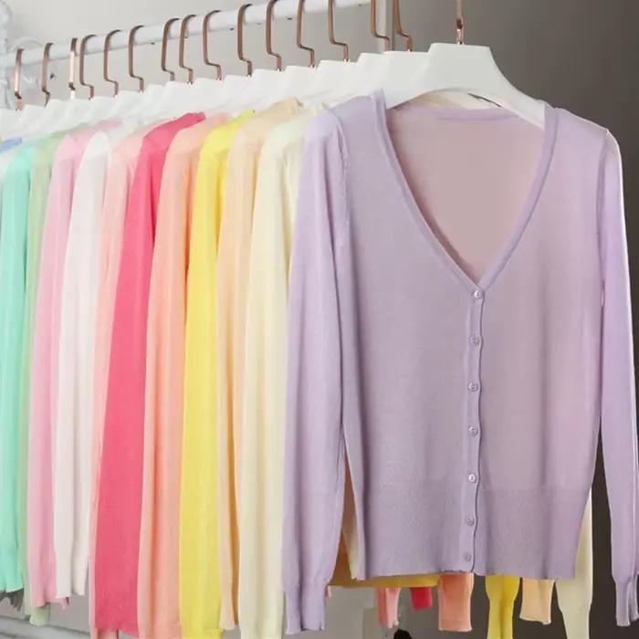 Cardigan femmes pull tricoté printemps automne été Protection solaire vêtements femme Cardigans