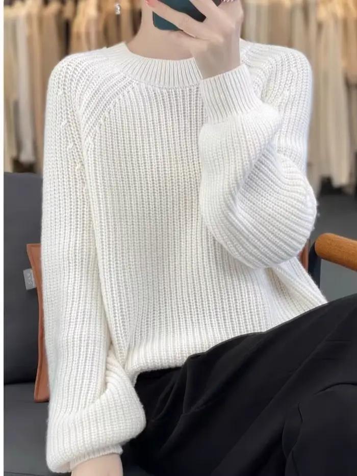 Pull en tricot à manches princesse pour femmes