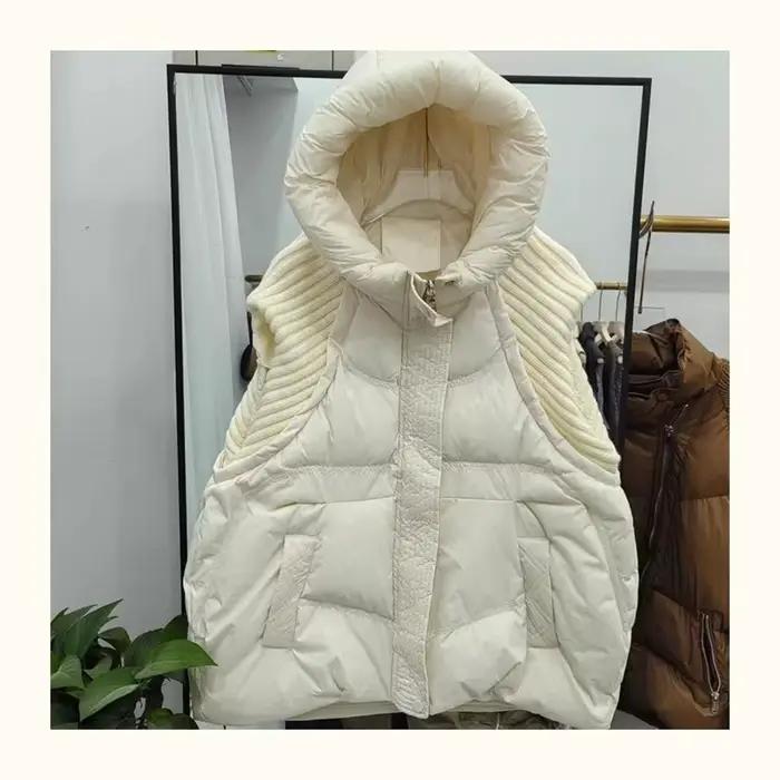 Gilet en polyester à capuche pour femme automne hiver sans manches versatile élégant pour tous les jours et les soirées