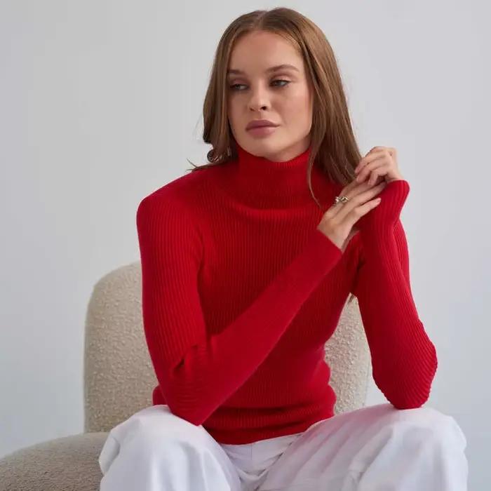 Pulls en maille à col roulé pour femmes
