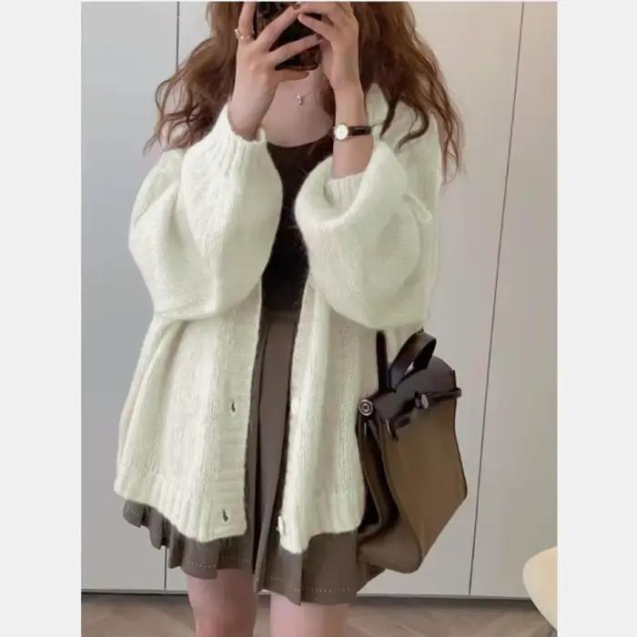 Cardigan tricoté en mohair pour femmes