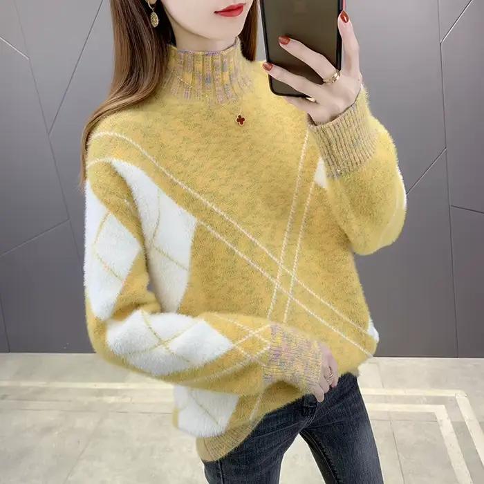 Pull chaud pour femme, ample