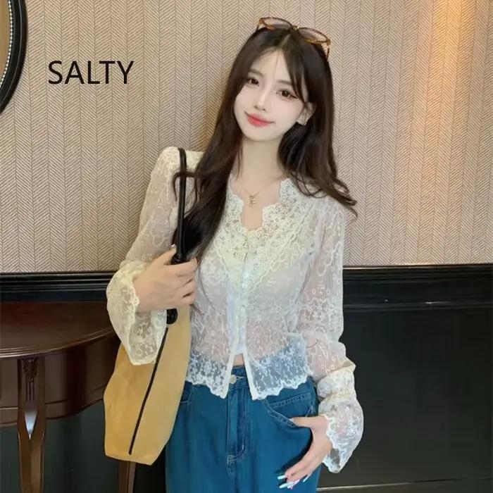 Cardigan Français en Dentelle pour Femme