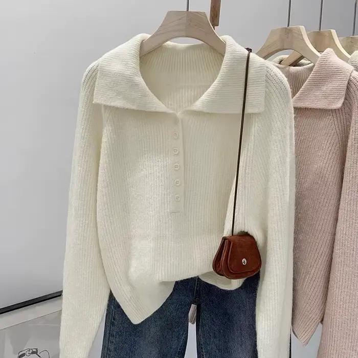 Pull surdimensionné à col rond pour femme