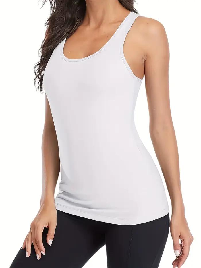 Gilet sans manches en rayonne et élasthanne pour femme, décontracté, couleur unie, hauts tricotés pour activités estivales et loisirs