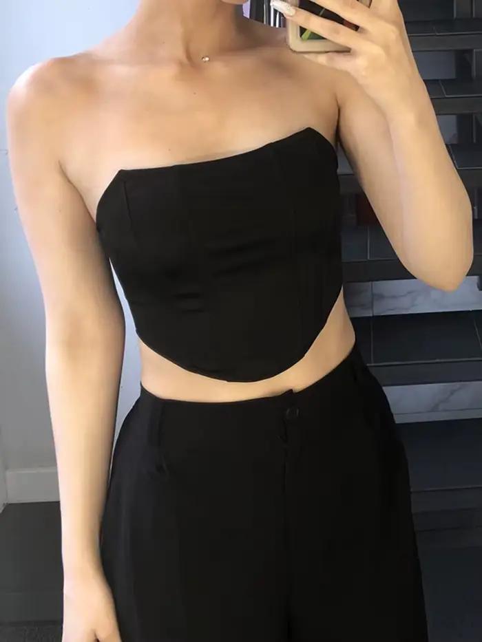 Haut en Velours sans Manches pour Femme