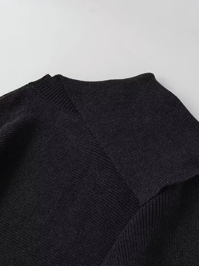 Col en v épaulette tricot veste femme bord ondulé manches simple boutonnage couleur unie mince hauts polyvalent casual