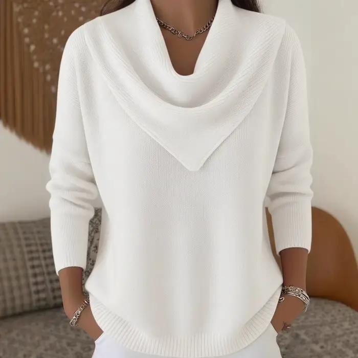 Pull à manches longues de couleur Pure pour femme