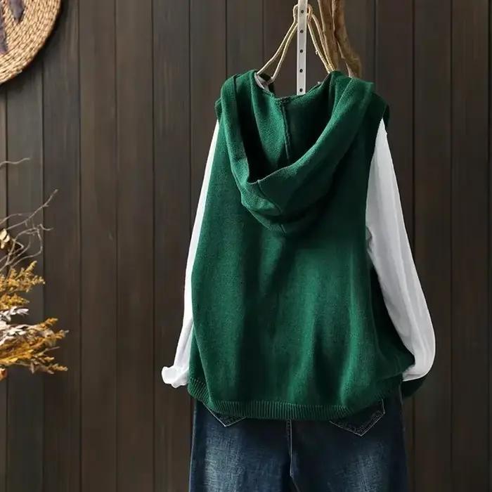 Gilet Cardigan rouge tricoté pour femme