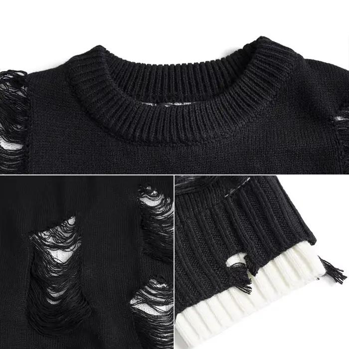 Pull décontracté en maille oversize à col rond pour couples