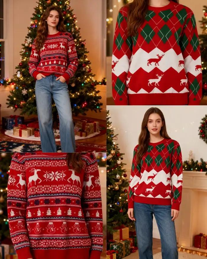 Pull de noël en tricot pour femmes