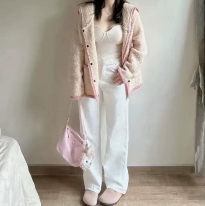 Cardigan femme polyester col rond veste pull haut à manches longues pour automne et hiver style bureau dames