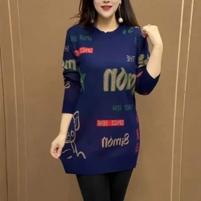 Pull tricoté mi-long pour femmes