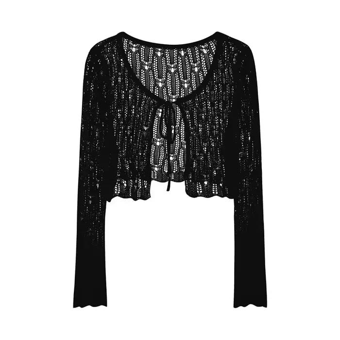 Cardigan en crochet à nouer