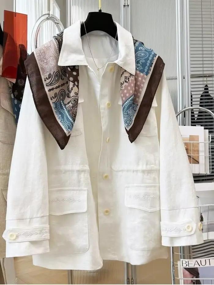 Manteaux en coton simples à manches longues SuperAen pour femmes