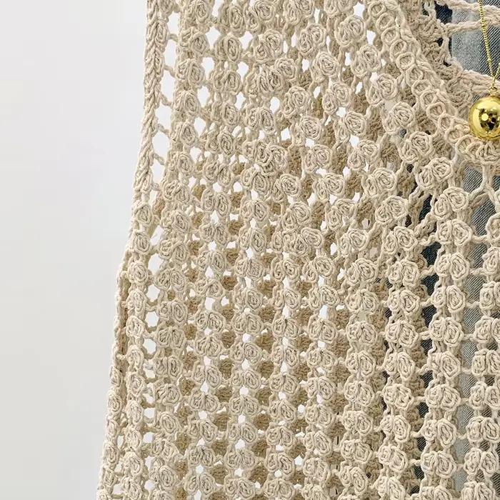 Chemisier en tricot sans manches pour femme