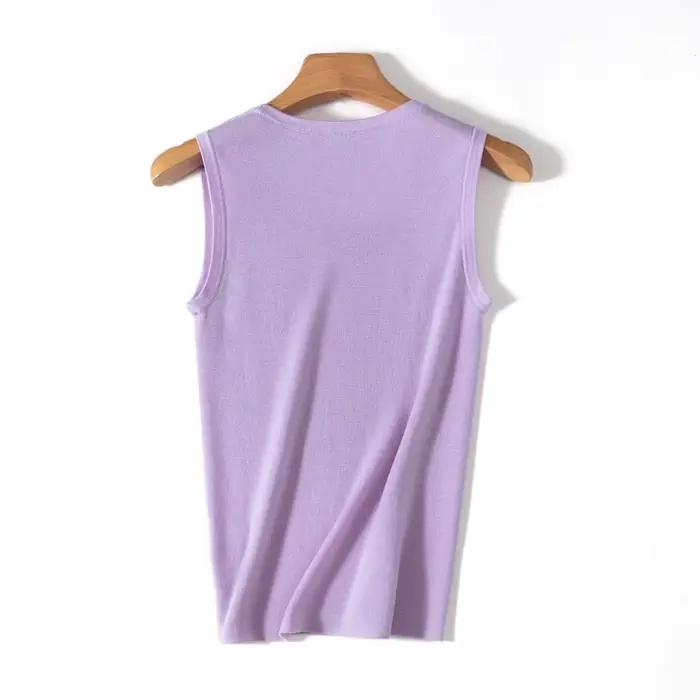 Camisole tricotée à col rond pour femme
