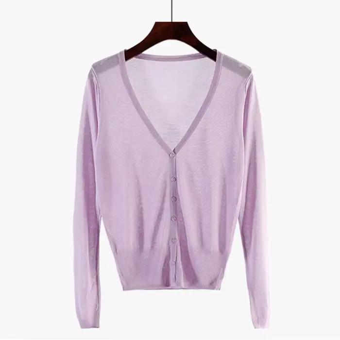 Cardigan femmes pull tricoté printemps automne été Protection solaire vêtements femme Cardigans