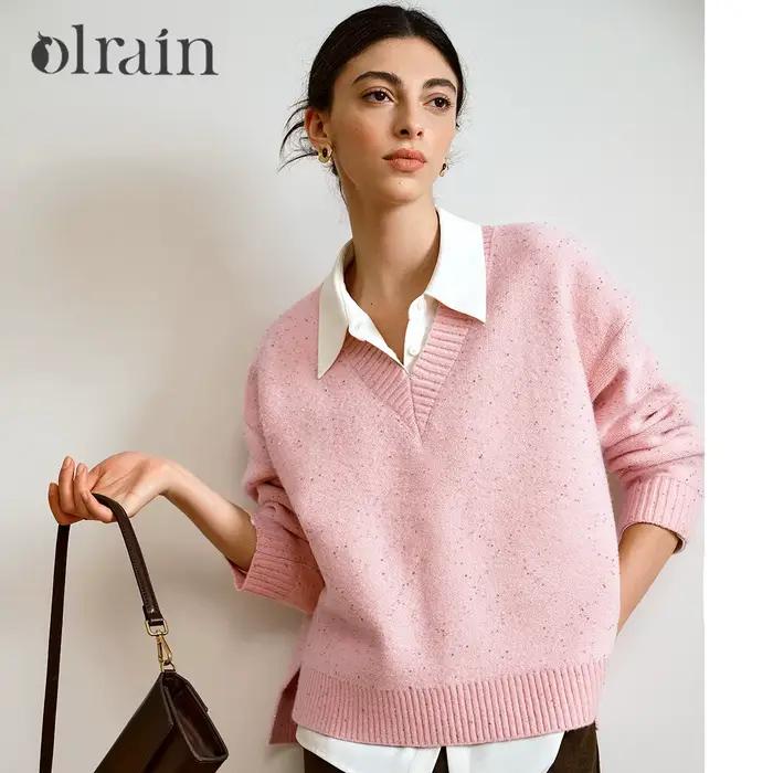 Pull en laine rétro pour femme OLrain