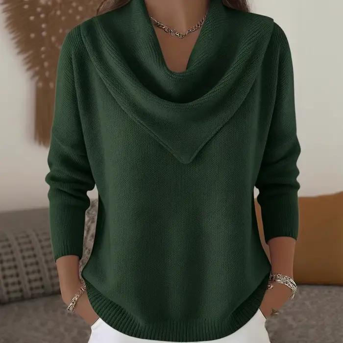 Pull à manches longues de couleur Pure pour femme