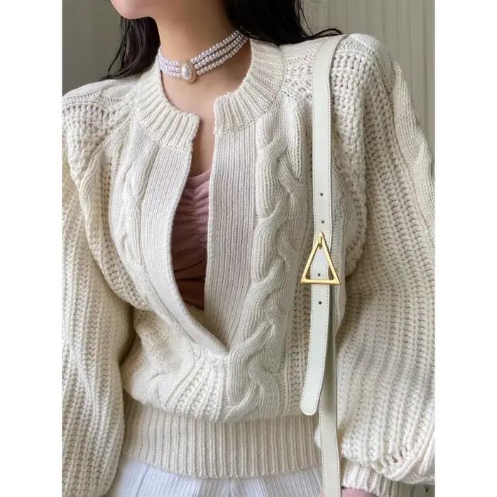 Pull à col torsadé pour femme