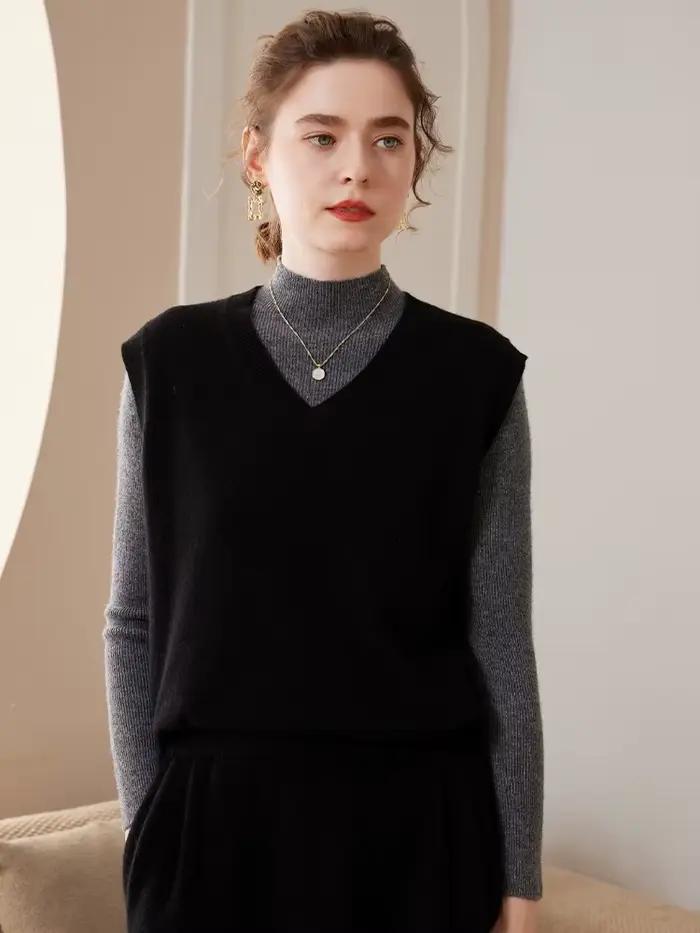 Yoyoselect femmes 100% cachemire gilet Style Simple