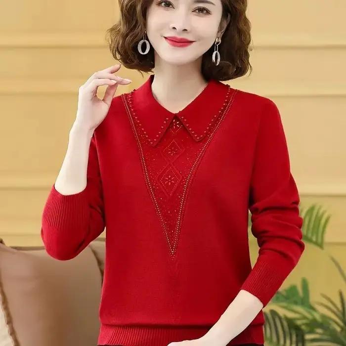 Femmes chandails nouveau 2026 mode automne hiver à manches longues tempérament décontracté tricoté pulls femme tricots bas chemise