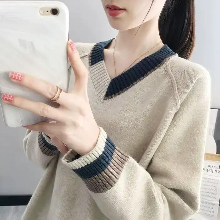 Chandails tricotés légers pour femmes Sueters De Mujer vente De base tout pas cher Style coréen jeune automne