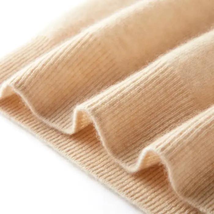 Pull à col montant en fibre de laine pure pour femme