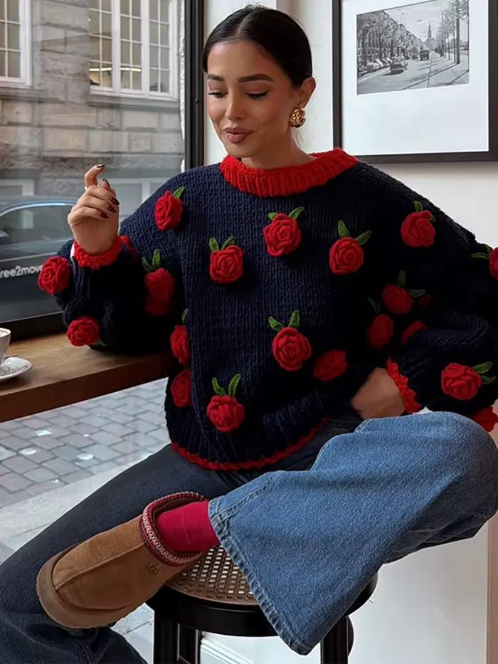 Pull Vintage décontracté pour femmes