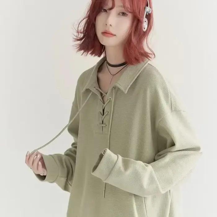 Pull Unis Chaud pour Femmes Stylish Automne Hiver Bureau Chic Occasionnels Mode Harajuku