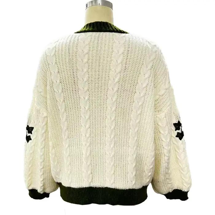 Evermore Cardigan Taylor Version vigne verte brodé boutonné câble tricot pull femmes automne hiver tenue Vintage