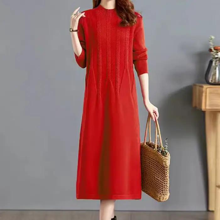 Pull ample femme demi col roulé chaud automne hiver tricot laine polyester viscose décontracté style moderne ocassions spéciales