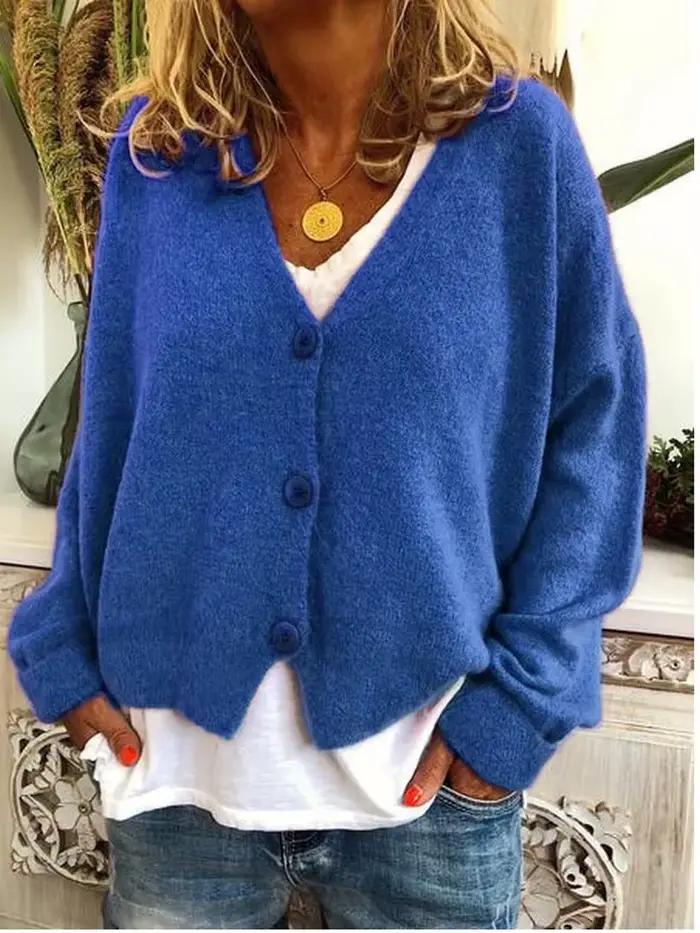 Cardigan court vintage en mélange de laine pour femme