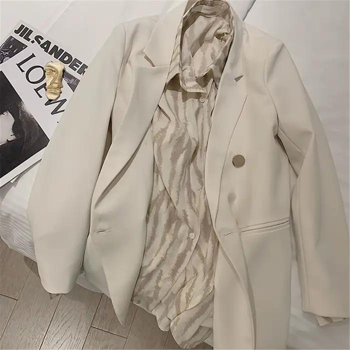 Blazer blanc cassé pour femme