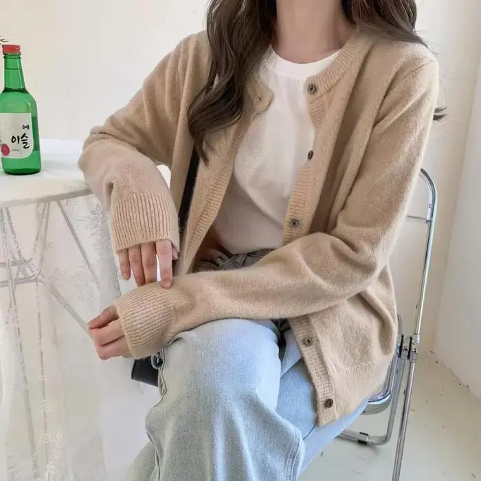 Cardigan tricoté coréen pour femme