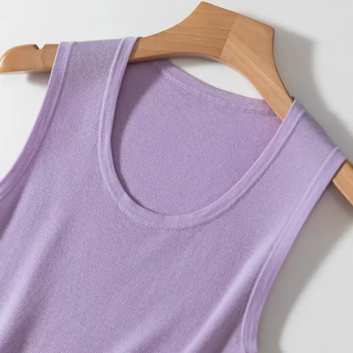 Camisole tricotée à col rond pour femme